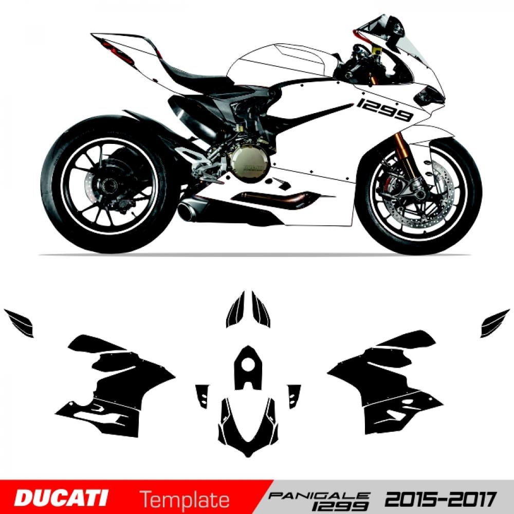 Ducati Panigale 1299 2015 - 2017 Template Schnittvorlage Cutcontour