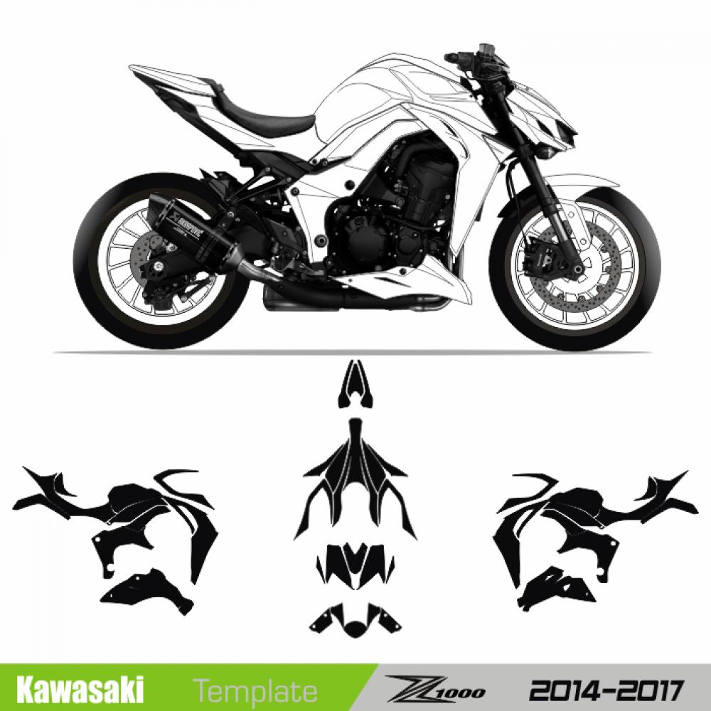 Kawasaki Z1000 2014-2019 - Template Schnittvorlage Cutcontour