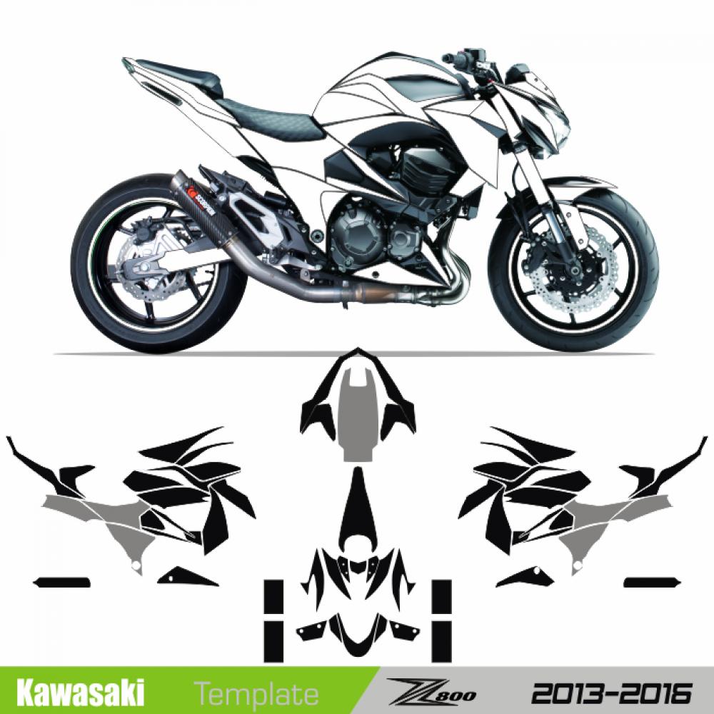 Kawasaki Z800 2013-2016 - Template Schnittvorlage Cutcontour